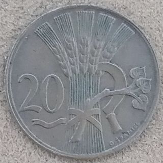 🇨🇿 Obehová minca v hodnote 20.halierov #ceskoslovensko 1947 RRR stav: viď fotka #onlineshopping ➡...