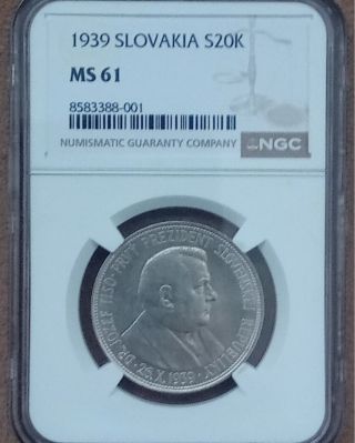 🇸🇰 20 koruna - Slovenský Štát - 1939 - Dr. Jozef Tiso - kvalita MS 61 #onlineshopping 👉...